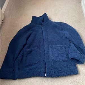 navy blue sherpa jacket